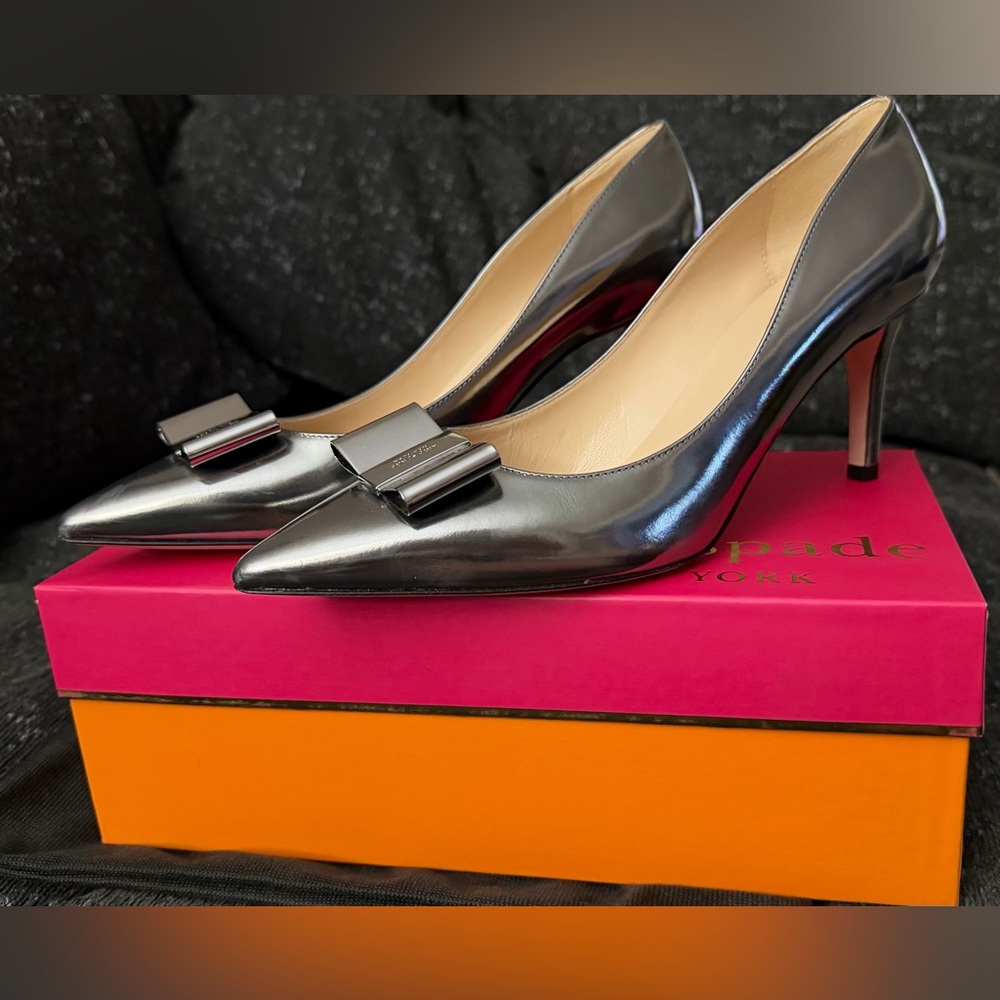 Kate Spade Janice Heel Aluminum/Specchio - Worn Once